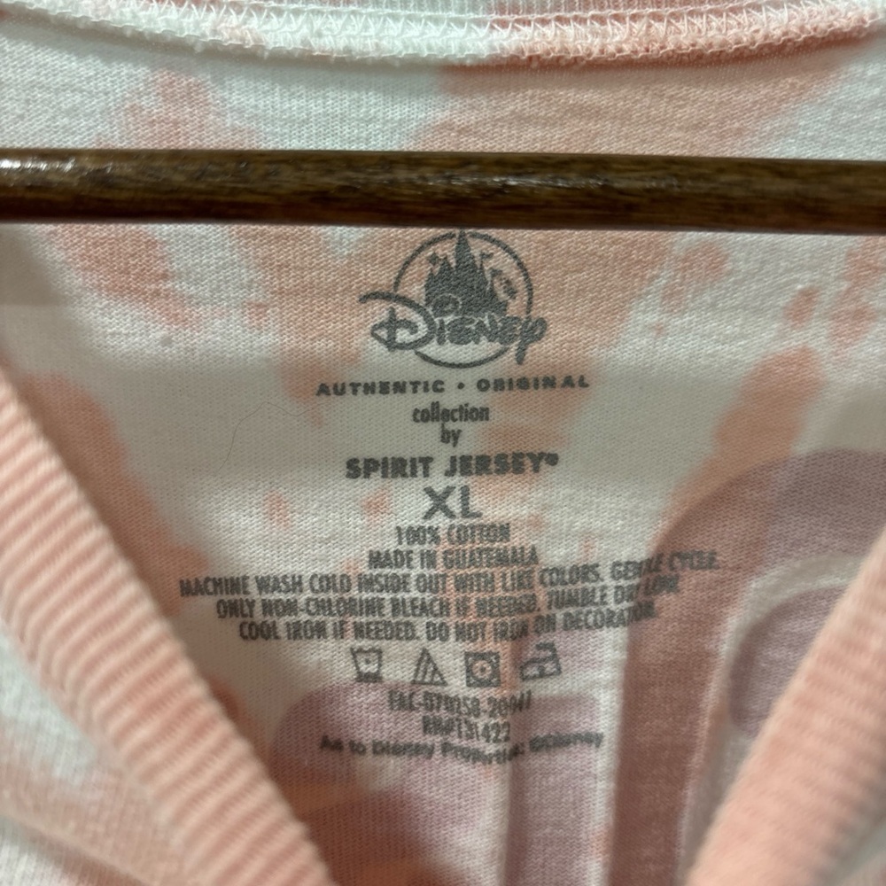Walt Disney World Tie Dye Spirit Jersey Size XL Pink/White/Rose Gold Glitter EUC - Picture 4 of 7